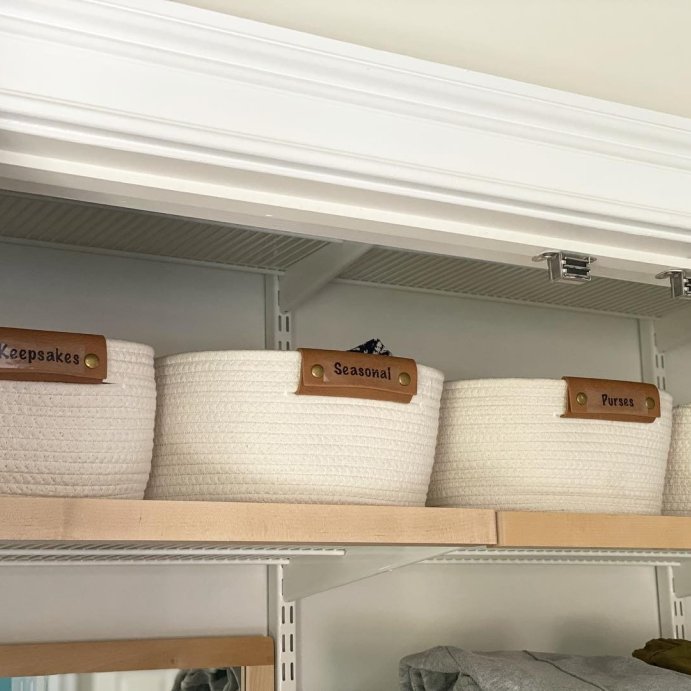 user image by @one_closet_at_a_time, 13&#34; Decorative Coiled Rope Square Base Tapered Basket Small Cream - Brightroom&#8482;