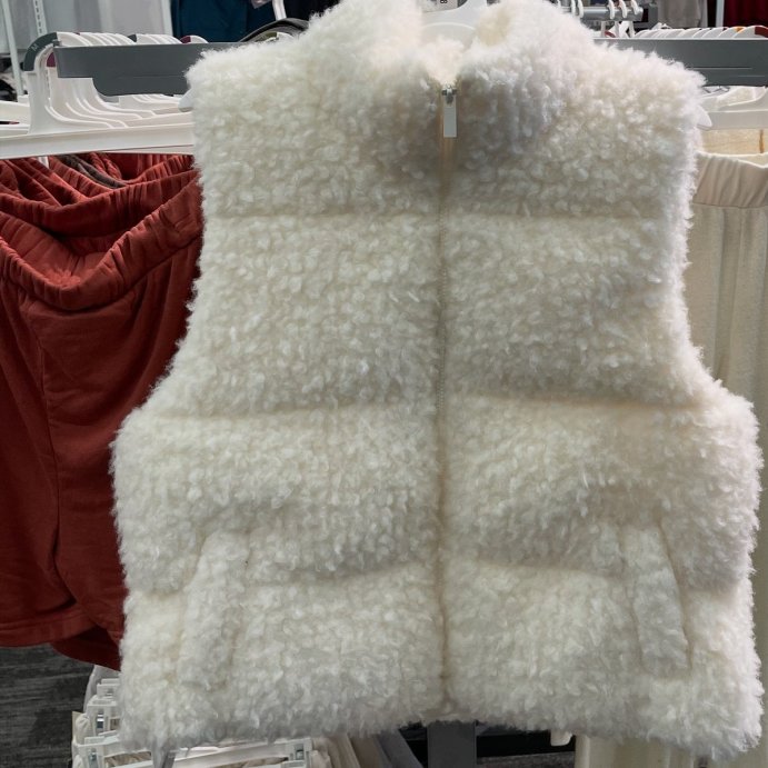 user image by @showermeintarget, Women's Cozy Alpine Faux Shearling Puffer Vest - Universal Thread™ Cream