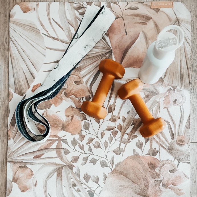 user image by @creations_by_carlyy, Blogilates Vegan Suede Yoga Mat Mystical Moment &#8211; White (6mm): Floral TPE Pilates Mat