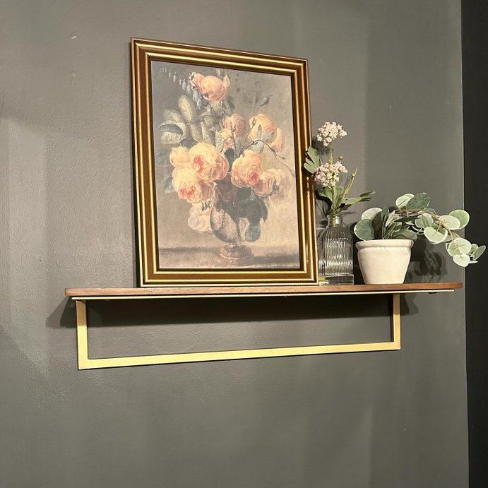 user image by @plumstead_pages, 12&#34; x 16&#34; Antique Floral Framed Canvas Board Olive Green - Threshold&#8482;: Botanical Digital Art, Gold Frame, Vertical Layout