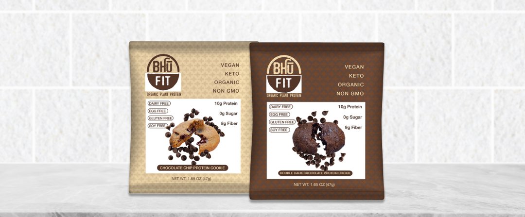 Shop Bhu Foods BHU Double Dark Chocolate Protein Cookie, Bhu Foods Vegan Keto Pea Protein Cookie - Chocolate Chip (10 Cookies) and more
