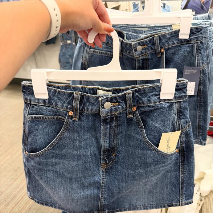 user image by @tarjaymaxx, Women's Mid-Rise Denim Mini Skirt - Universal Thread™ Dark Wash