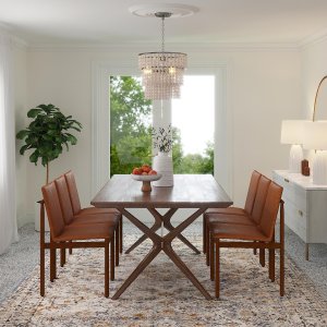 Framework Leather Dining Chair Saddle