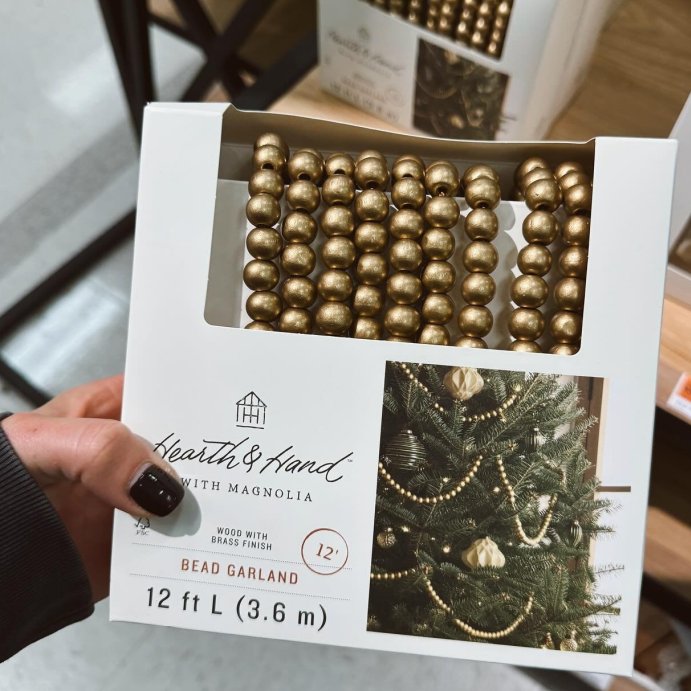 user image by @home_bycourt, 12&#39; Brass Bead Garland - Hearth &#38; Hand&#8482; with Magnolia