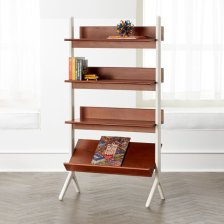Shop Danish Walnut and White Tall Bookcase and more