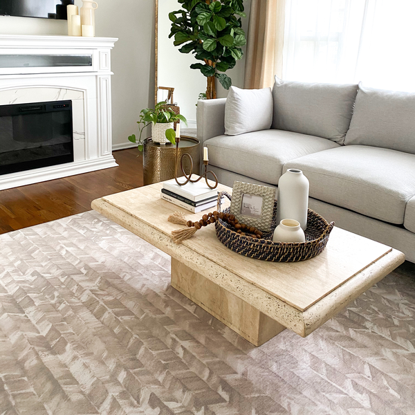 Watercolour Herringbone Cream Rug