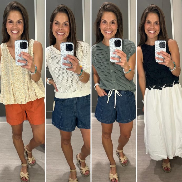 user image by @houseofcolour_cscottsdale, Women's Button-Down Pintuck Tank Top - Universal Thread™