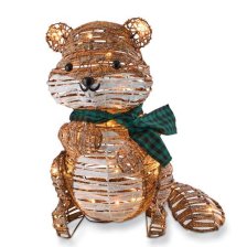 Shop CANVAS Pre-Lit Woodland Standing Beaver with Scarf, 35 Warm White LEDs, Indoor/Outdoor Decoration for Christmas, Brown, 34-in and more