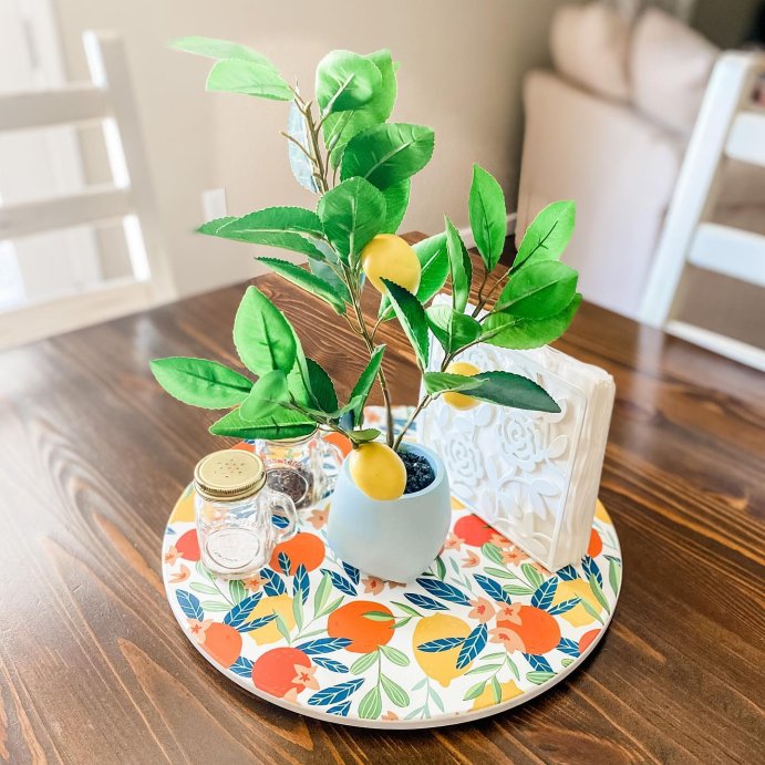 user image by @mavenandstone, Vickerman 20" Artificial Green and Yellow Salal Leaf Lemon Sprays. Pack of 4.