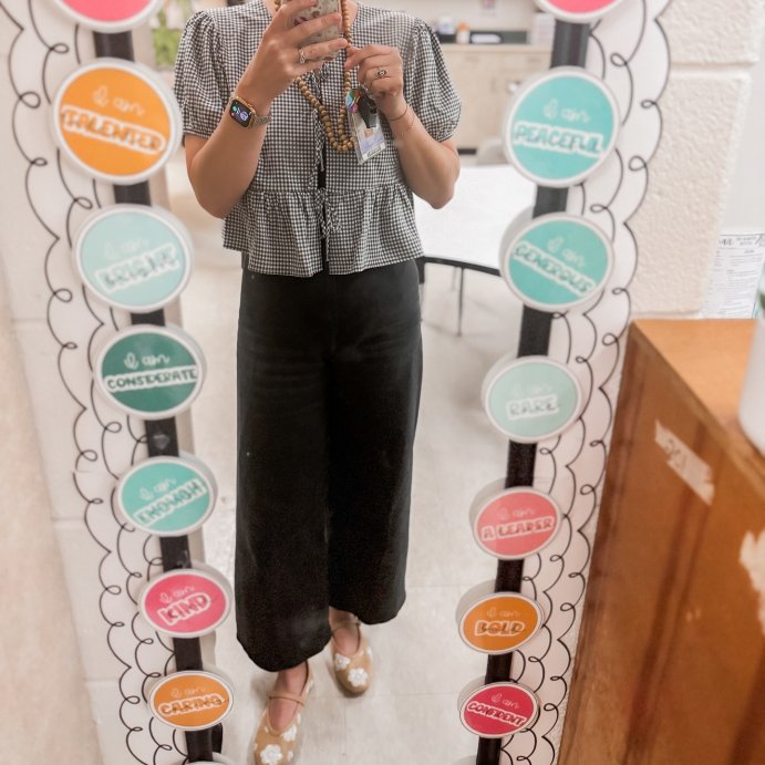 user image by @teaching_with_teal, Women's Puff Sleeve Tie-Front Peplum Blouse - Wild Fable™