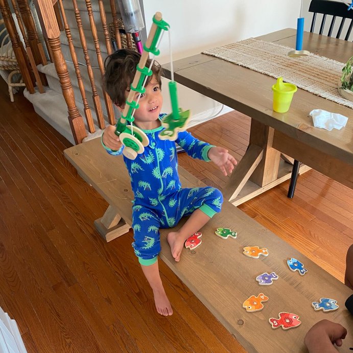 user image by @makessensory, Melissa &#38; Doug Catch &#38; Count Wooden Fishing Game with 2 Magnetic Rods