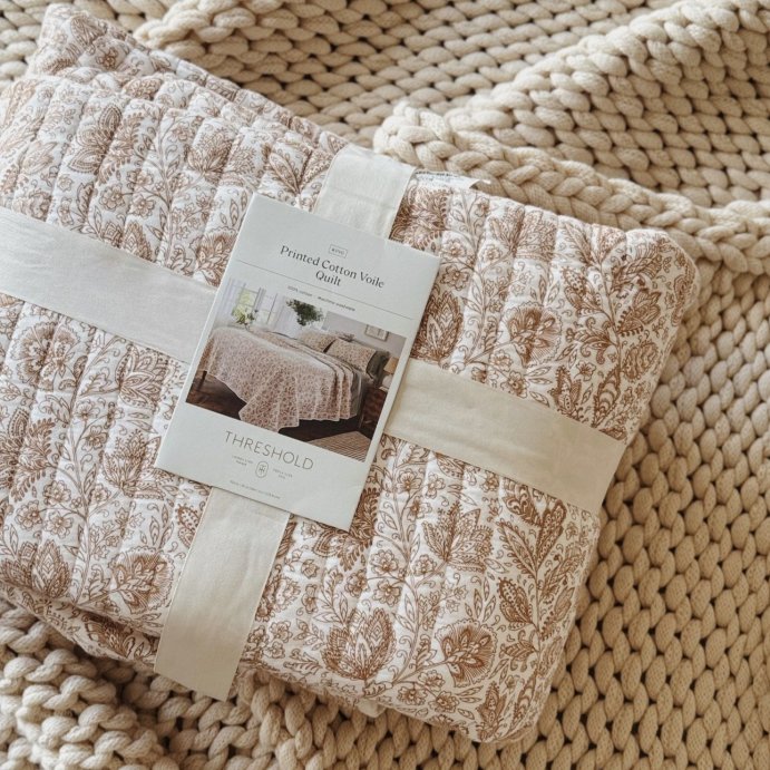 user image by alexisnicolehome, Printed Cotton Voile Tonal Floral Quilt - Threshold™