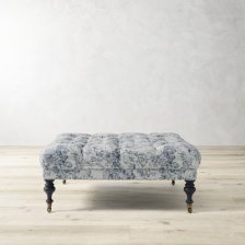 Shop Fairfax Turned Turned Large 42in Square Ottoman Tufted Standard, Sanderson x GD Fringed Tulip Toile Woad Welted and more