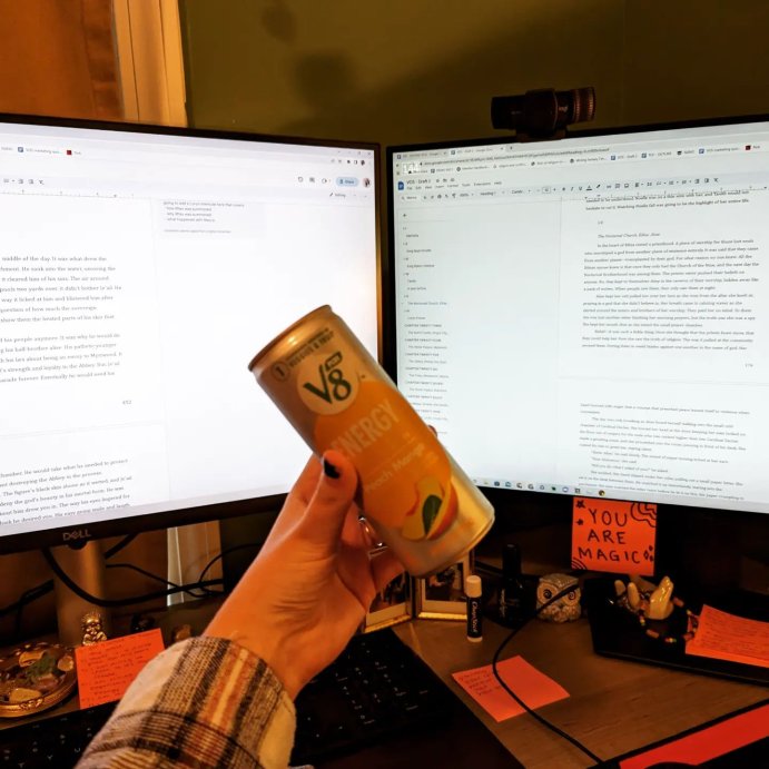 user image by @katiecollupy, V8 +ENERGY Peach Mango Energy Drink - 6pk/8 fl oz Cans