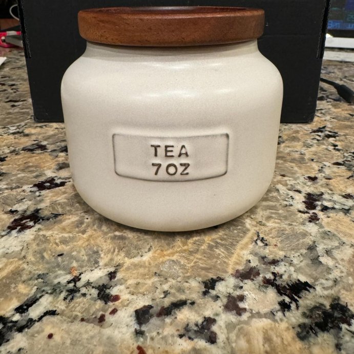 user image by @superdavid43, 7oz Stoneware Tea Canister with Wood Lid Cream/Brown - Hearth &#38; Hand&#8482; with Magnolia: Matte Glazed, Airtight Seal, Hand Wash
