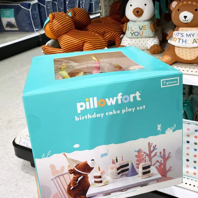 user image by @ohtarget, Kids&#39; Birthday Cake Interactive Play Set - Pillowfort&#8482;: Novelty Plush Throw Pillow, Multicolored, Indoor Use