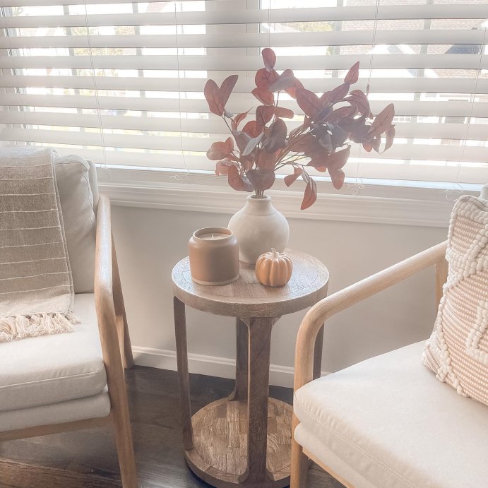 user image by @_lanaliving, Castalia Round Accent Table Natural Wood - Threshold&#8482;