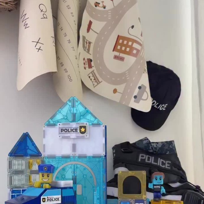 user image by @raising.midwest.littles, MAGNA-TILES Police Station Magnetic Building Set: Educational Math, Shapes &#38; Colors, Creative Engineering Skills, 36 Pieces