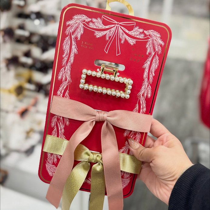 user image by @targetbabefinds, Claw Hair Clip and Bow Set 3 pk - A New Day&#8482; Pink