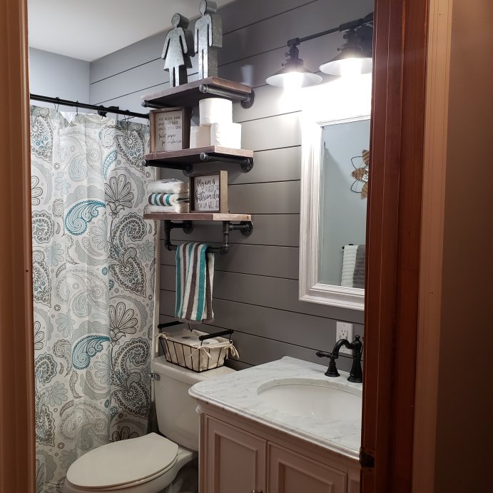user image by Beautiful!, Floral Swirls Shower Curtain Blue/Gray - Cassadecor: Paisley Pattern, 100% Cotton, Machine Washable