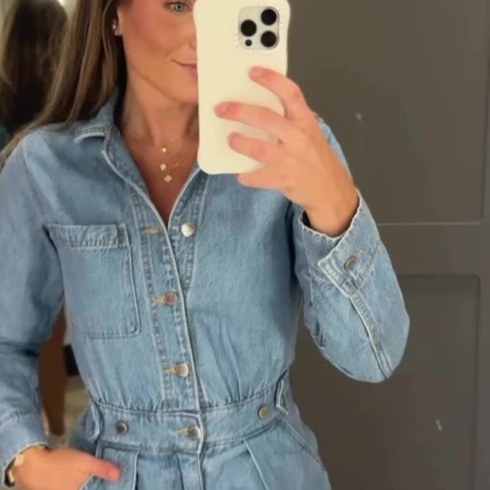 user image by @shopwithmorg, Women's Long Sleeve Denim Romper - Universal Thread™