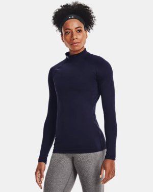 Under Armour Women's Cg Authentics Mockneck Ultra-Warm Polo Neck Top for  Women, Thermal Long Sleeve Running Top with Anti-Odour Technology