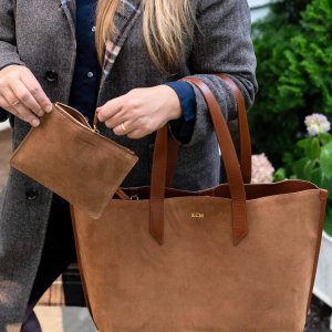 Vail Suede and Leather Tote Bag | Mark and Graham