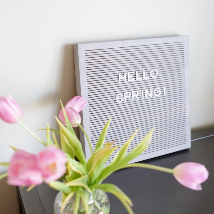 user image by @amywirtala, 14&#34;x 14&#34; Wood Letterboard Gray - Threshold&#8482;: MDF Message Board with 181 Characters, Wall Sign Panel