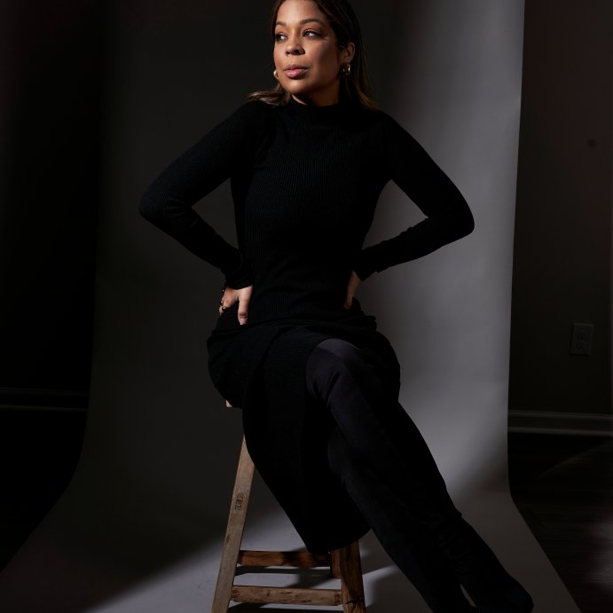 user image by elisamar, 24seven Comfort Apparel Long Sleeve Side Slit Fitted Black Maxi Dress