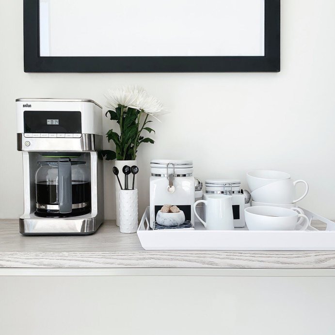 user image by @braunhousehold.na, Braun BrewSense 12-cup Drip Coffee Maker - KF6050WH - Stainless Steel/White: Automatic Shut-Off, Glass Carafe, 1000W