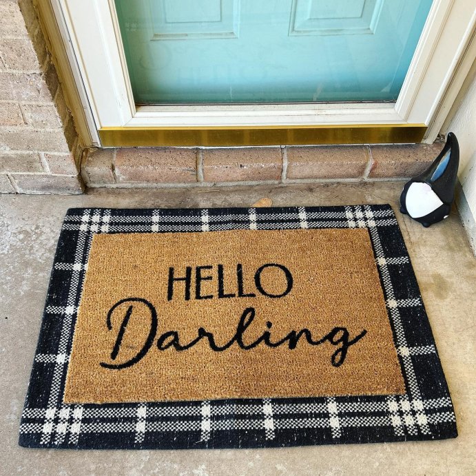 user image by @atomic_darling, 2&#39;x3&#39; Indoor/Outdoor Woven Tapestry Rug Black - Threshold&#8482;: Front Door Layering Mat, Check Pattern, Flat Pile