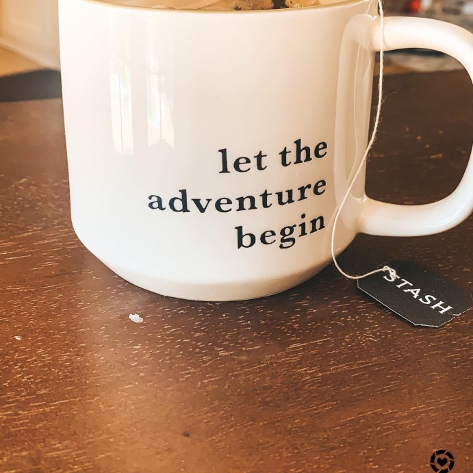 user image by @greenbabelifeandstyle, 16oz Stoneware Let the Adventure Begin Mug Moss - Threshold&#8482;: Traditional Dark Green Coffee Mug, Dishwasher &#38; Microwave Safe