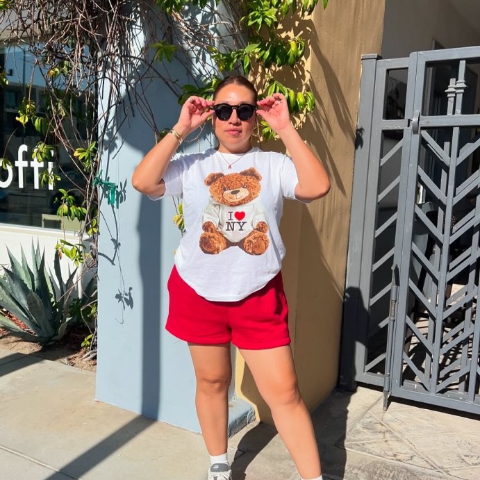 user image by @fellowfashionista, Women's NYC Bear Short Sleeve Graphic T-Shirt - White