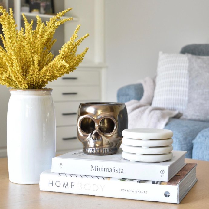 user image by @liskaliving, 4pk Marble Alabaster Coasters - Threshold&#8482;: Stone Drink Coasters, Traditional Style, Spot Clean, 10.16cm, Set of 4