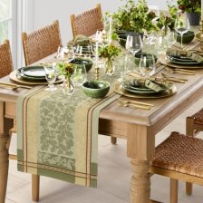 Shop Foliage Jacquard Table Runner, Sage and more