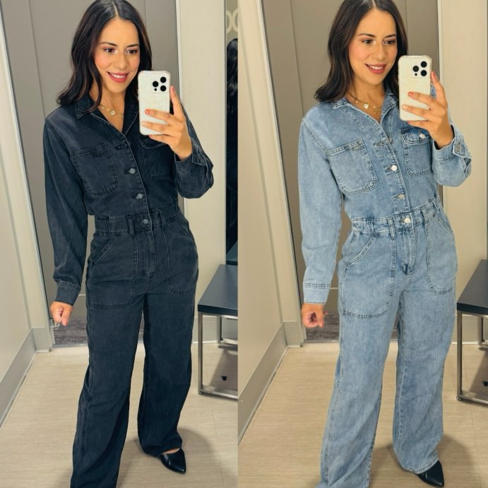 user image by @vidafrancoblog, Women's Long Sleeve Utility Baggy Denim Jumpsuit - Universal Thread™