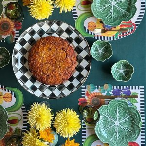 Mackenzie-Childs Courtly Check Large Pedestal Platter