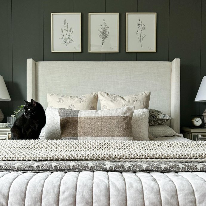 user image by @at.home.with.hilary, Square Embroidered Floral Decorative Throw Pillow Light Beige - Threshold&#8482; designed with Studio McGee: Cotton Weave, Indoor Use, Hidden Zipper