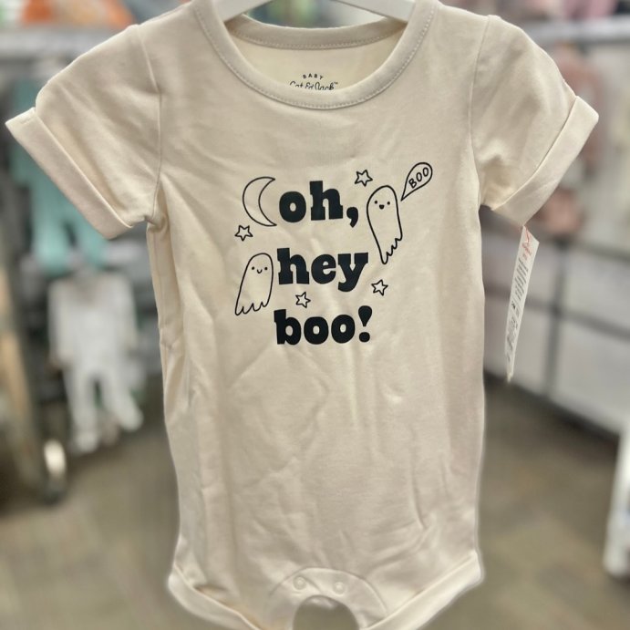 user image by @momlifeandstylefinds, Baby Halloween Oh Hey Boo Short-Sleeve Romper - Cat &#38; Jack&#8482; Cream