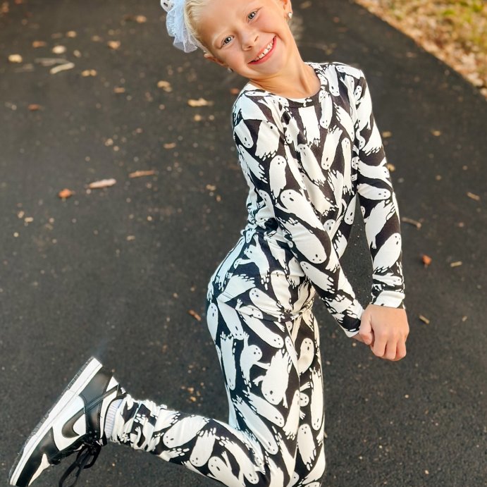 user image by @little_ren_elle, Toddler Boys' Soft Brushed Tight Fit 2pc Ghosts and Candy Pajama Set - Cat & Jack™ Black