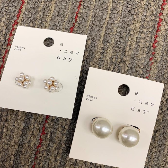 user image by @living.my.dream.life, Sterling Silver Freshwater Pearl Stud Fine Jewelry Earrings - A New Day&#8482; Silver/White: Polished Nickel-Free Metal, Post Closure