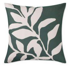 Shop CANVAS Olive Leaf Cushion Cover, Water/Stain/Fade-Resistant, Green, Cover Only No Insert, 18 x 18-in and more