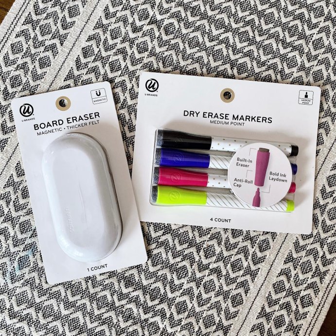 user image by @targetscallingme, U Brands 3.5&#34; x 7&#34; Magnetic Board Eraser White: Dry Erase &#38; Chalkboard Accessory, Fabric &#38; Plastic, Gray/Black