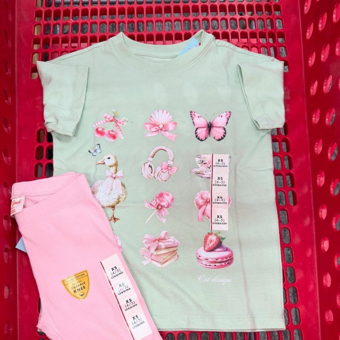 user image by @thislovelylife_of_five, Girls' Short Sleeve Knit Oversized Graphic T-Shirt - Cat & Jack™ - Light Green