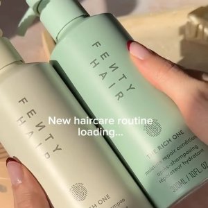 @spacenk&rsquo;s instagram video of Fenty Beauty Fenty Hair The Homecurl Curl Defining Cream,Fenty Beauty Fenty Hair The Rich One Moisture Repair Conditioner,Fenty Beauty Fenty Hair The Rich One Moisture Repair Shampoo