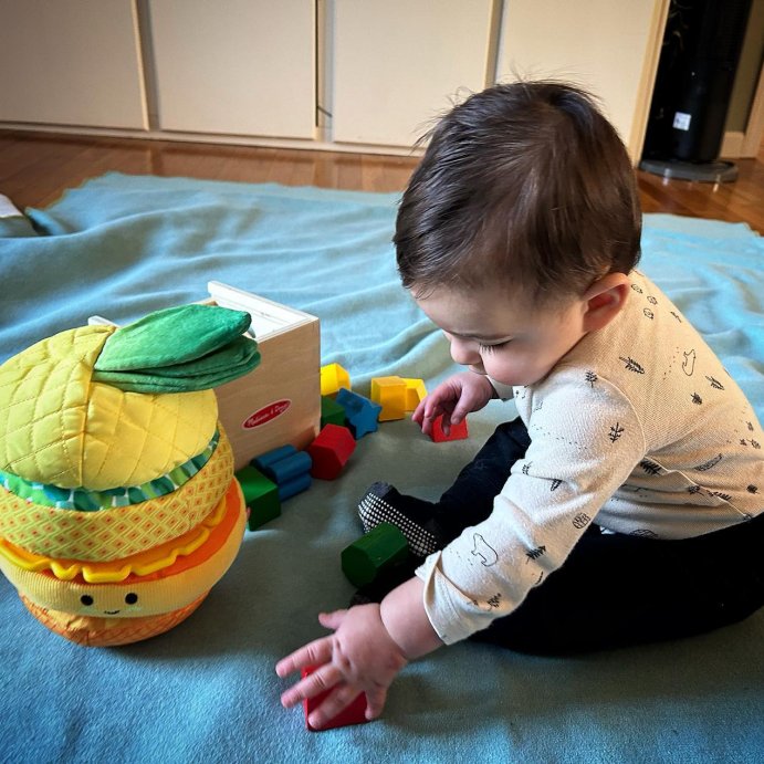 user image by @amandakaletsky, Melissa &#38; Doug Multi-Sensory Pineapple Soft Stacker Infant Toy: Educational Fine Motor Skills Fabric Stacker