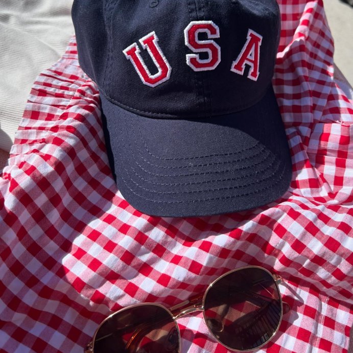 user image by @cintiarkiss, Mighty Fine USA Baseball Hat - Blue/Red