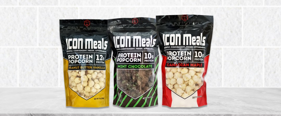 Shop Icon Meals Protein Popcorn - Peanut Butter Vanilla (10 oz.), Icon Meals Protein Popcorn - Mint Chocolate (10 oz.), Icon Meals Protein Popcorn - Canadian Maple (10 oz.) and more