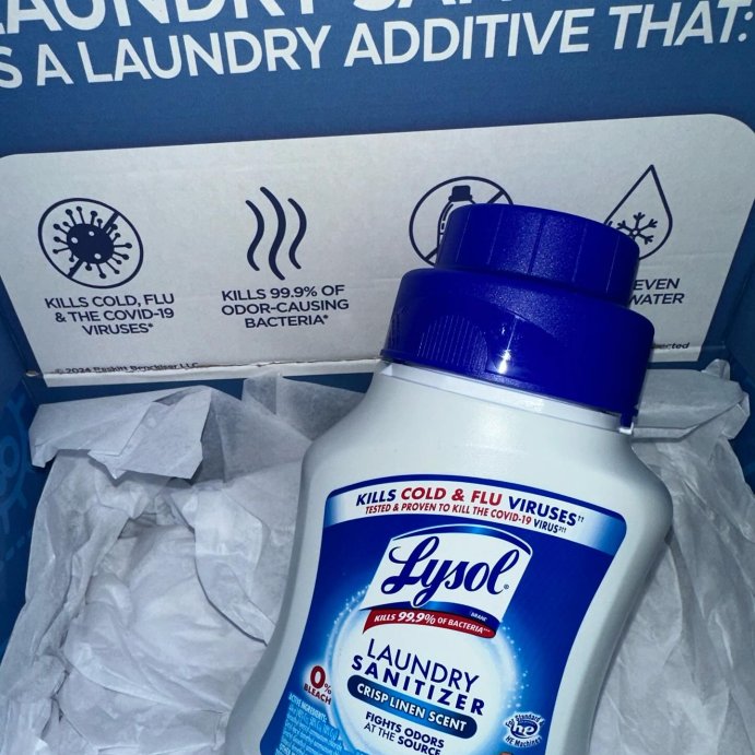 user image by @carmentries, Lysol Crisp Linen Scented Laundry Sanitizer