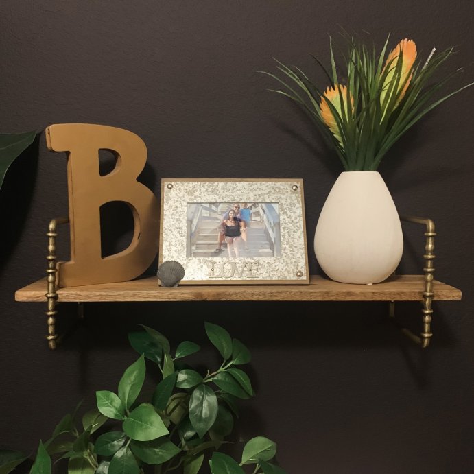 user image by @sheilab_34, Turned Brass and Wood Wall Shelf - Hearth & Hand™ with Magnolia